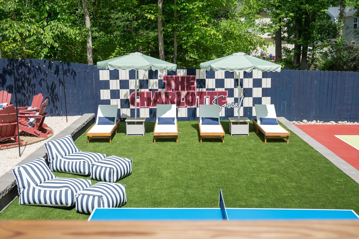 Mural and lounge chairs